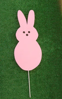 Easter Trio Peep Chick 17" Peep Pink Bunny 18" Chocolate Bunny 21" Yard Art Garden Playground Decoration